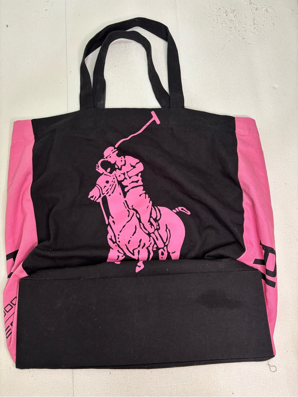 Ralph Lauren "RL Est. 2000" Limited Edition Pink Pony Canvas Tote Bag - Picture 3 of 6